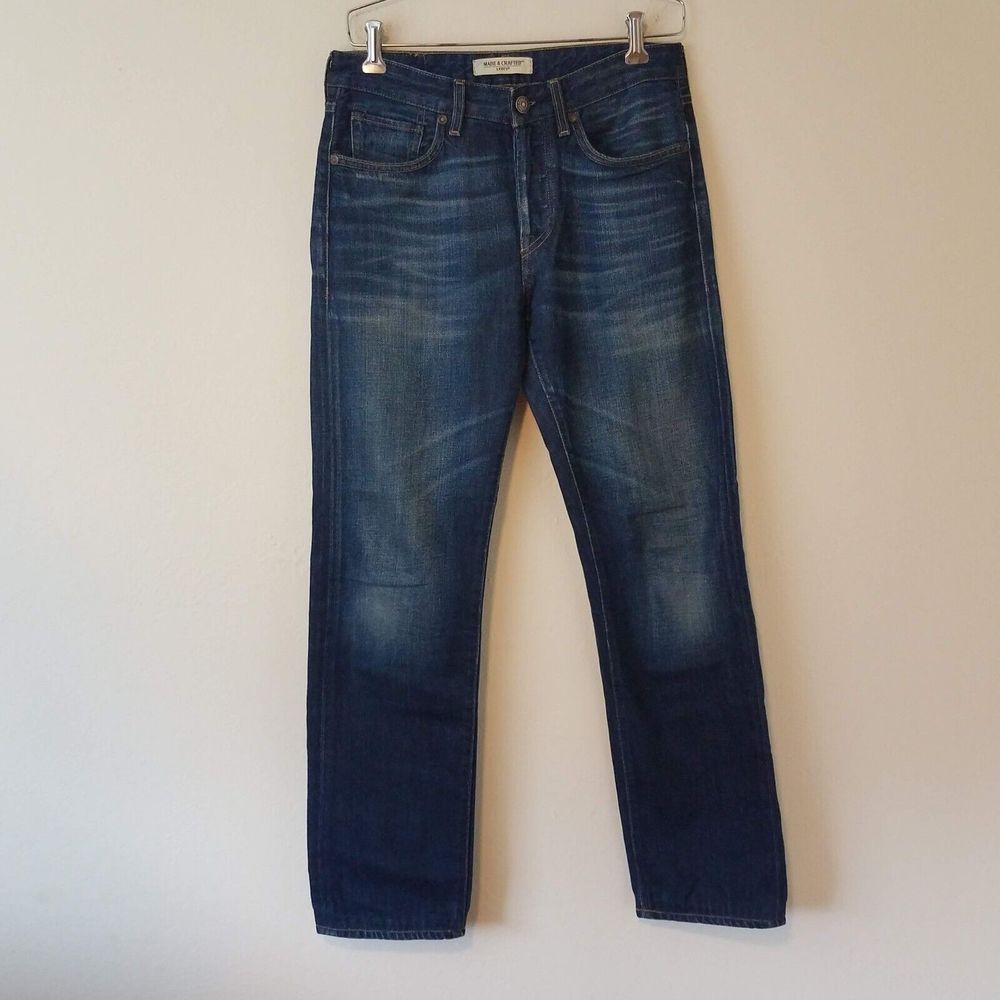 Levi's Men's 29x34 Made and Crafted Ruler Straight Jeans Button Fly 59109-0023